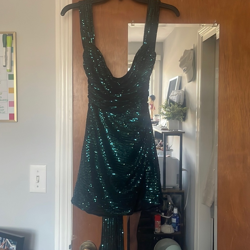 Lucy in the Sky Green Sequin Mini Dress